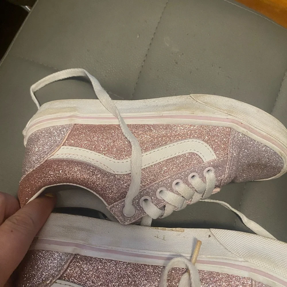 Sparkly Pink and White Sneakers - Picture 7 of 9